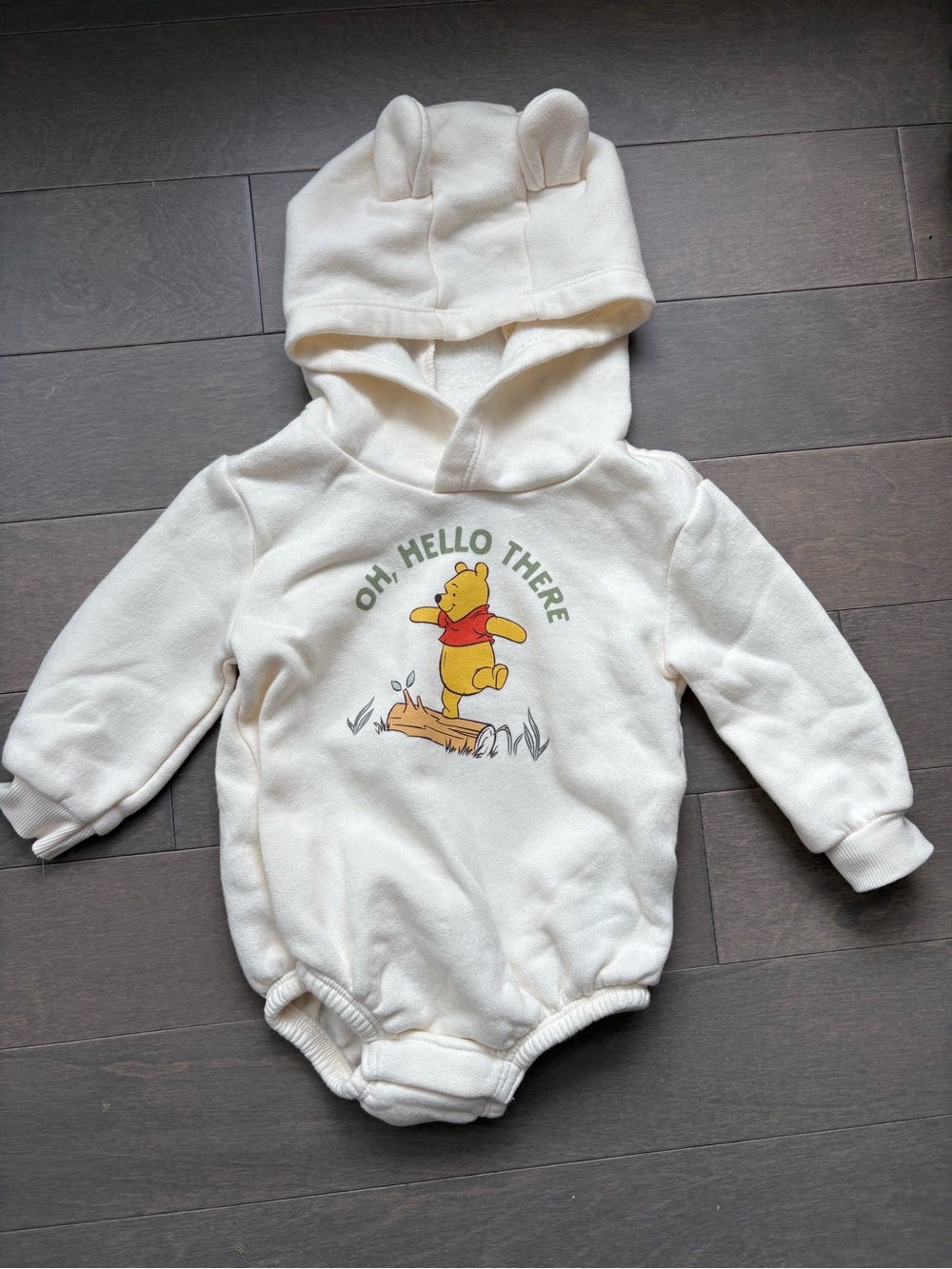 Old Navy X Disney Winnie the Pooh Hooded Fleece Romper for Baby, 6-12M